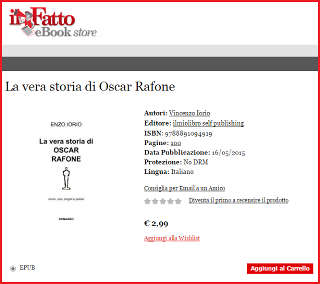 "La vera storia di Oscar Rafone", romanzo di Enzo Iorio.