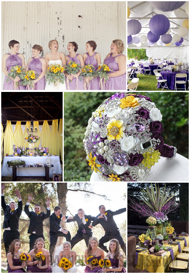 Casamento Amarelo e Lilás-Roxo