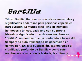 significado del nombre Bertilia