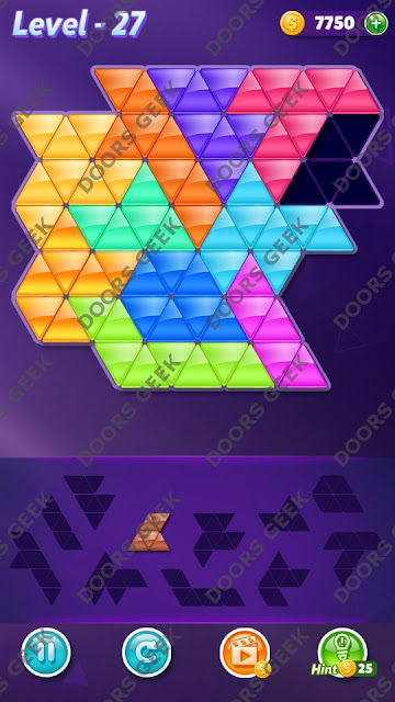 Block! Triangle Puzzle 11 Mania Level 27 Solution, Cheats, Walkthrough for Android, iPhone, iPad and iPod