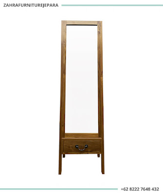 cermin berdiri kayu jati minimalis murah