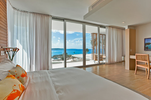 Another modern bedroom with the ocean view