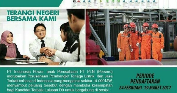 Lowongan Kerja PT Indonesia Power Tahun 2017 Tingkat D3 