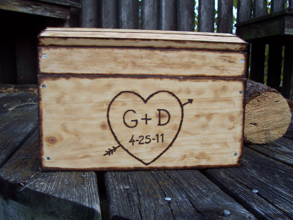 Etsy seller GoRustic Card Box Set out a personalized box like this one