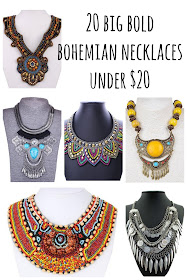 20 big bold bohemian necklaces under $20 {bohemian jewelry}