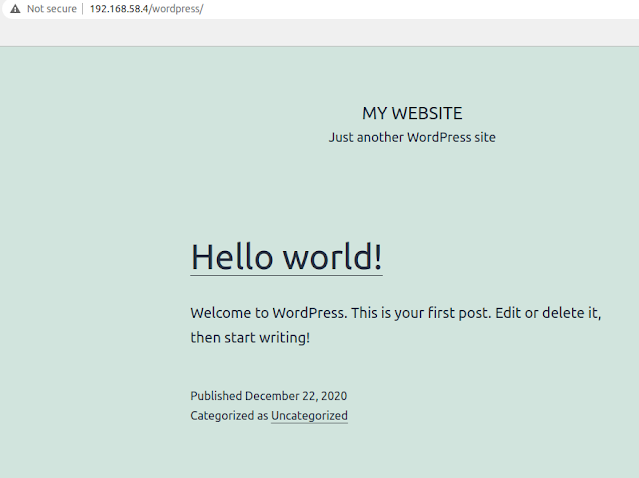 Wordpress main page