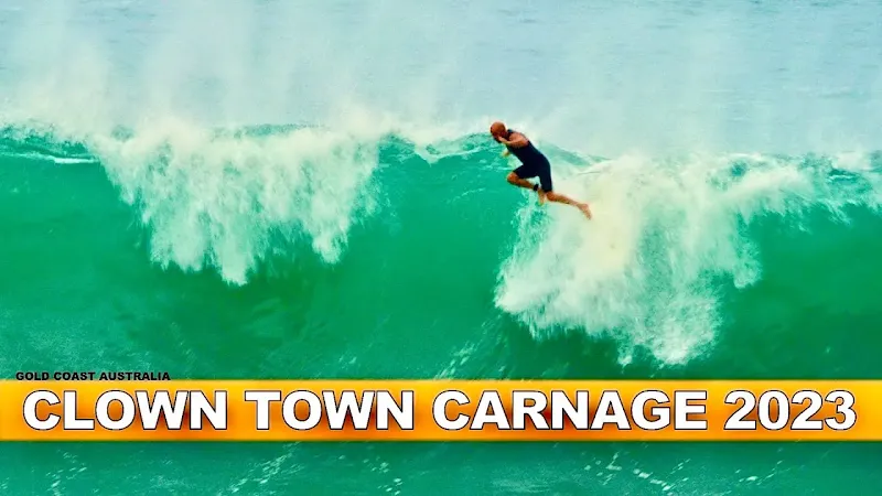 Surfing. Clown Town Carnage 2023. Fails & Bails From The Gold Coast Australia!