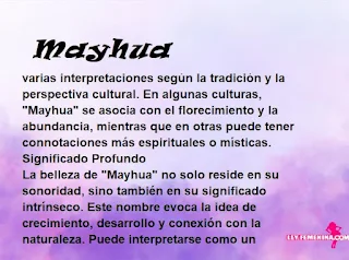 ▷ Significado del nombre Mayhua