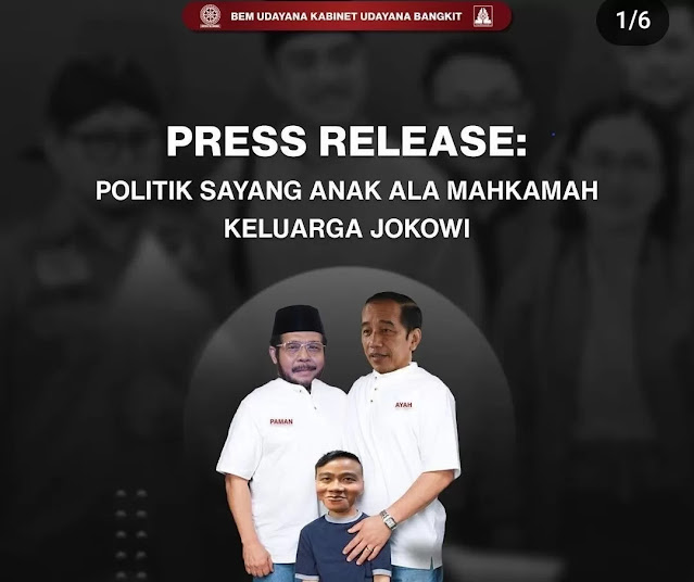 Akun Instagram BEM Unud Diretas Usai Unggah Konten Dinasti Politik Jokowi