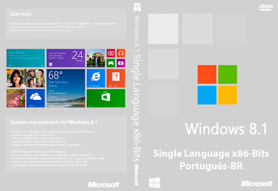 Windows 8.1 Single Language x86-Bits Português-BR DVD Capa