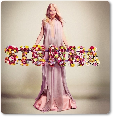 sienna miller flowers, oasis flower letters, sienna miller Vogue