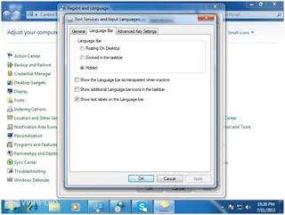 Cara menampilkan Language Bar di Windows Seven