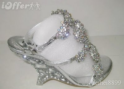 Silver Shoes  Wedding  Heel on Wedding Shoes   Silver Jeweled Details   Shoes Fashion