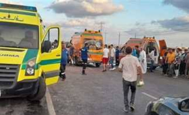 مصرع شخص وإصابة 4 آخرين فى حادث تصادم 3 سيارات فى المنشاه بسوهاج