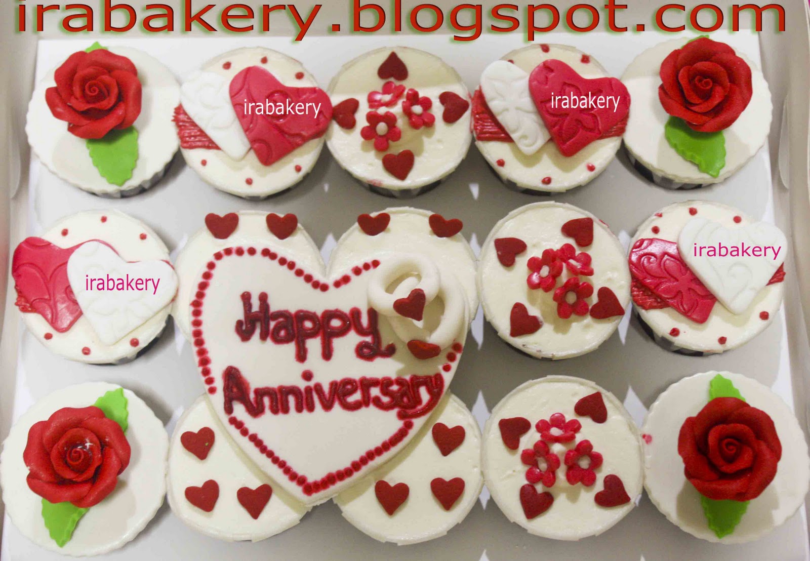 Anniversary theme cupcakes