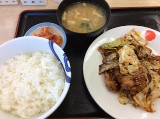 松屋、多摩愛宕店、回鍋肉定食