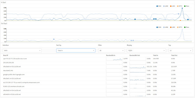 OPNsense traffic report page