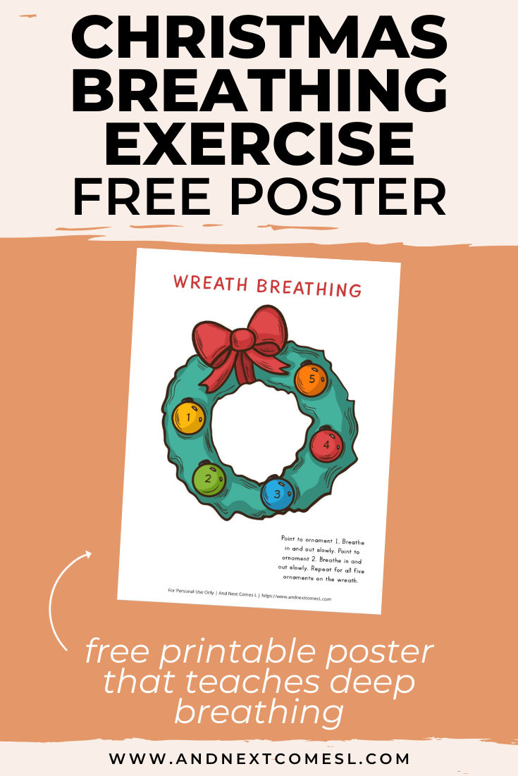 Free deep breathing printable for kids inspired by Christmas