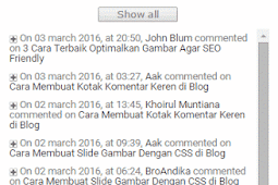 Cara Membuat Widget Recent Comment di Blog Terbaru