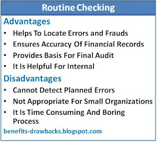 advantages disadvantages routine checking