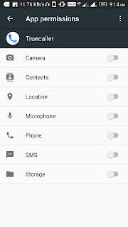 app permission, camera, location, sms, storage 