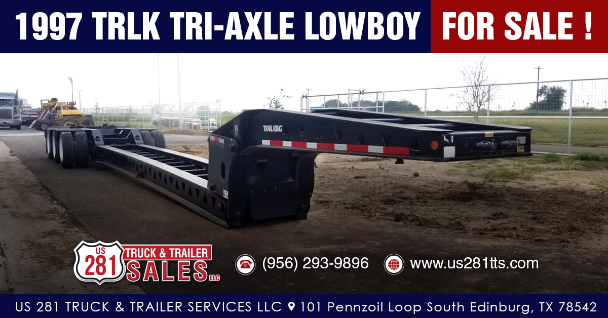 1997 Trail King Tri-Axle Lowboy Trailer For Sale