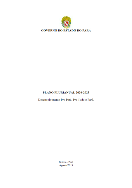 PPA – PLANO PLURIANUAL – 2020 – 2023 - REGIÃO DE INTEGRAÇÃO BAIXO AMAZONAS