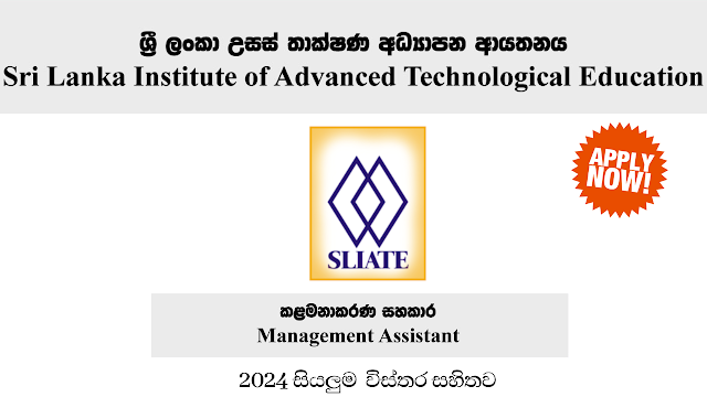 Management Assistant – Sri Lanka Institute of Advanced Technological Education