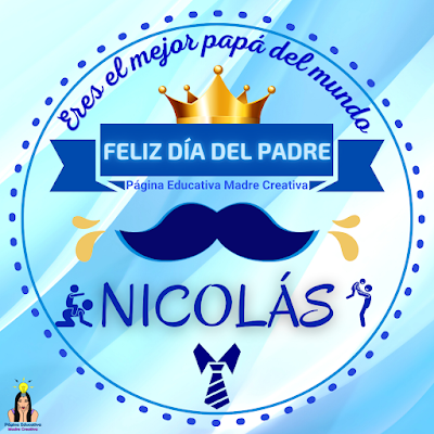 Solapín Nombre Nicolás para redes sociales por Día del Padre