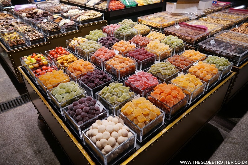 Sweets stall at La Boqueria Market