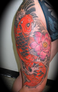Amazing Art of Thigh Japanese Tattoo Ideas With Koi Fish Tattoo Designs With Image Thigh Japanese Koi Fish Tattoos For Female Tattoo Gallery 4