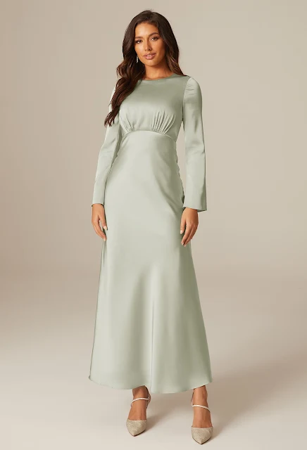 silk beautiful bridesmaid dress for winter wedding