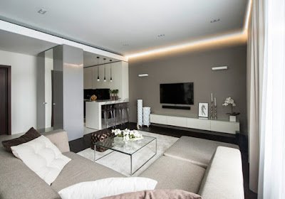 Making Elegant Interior Design With Grey Background