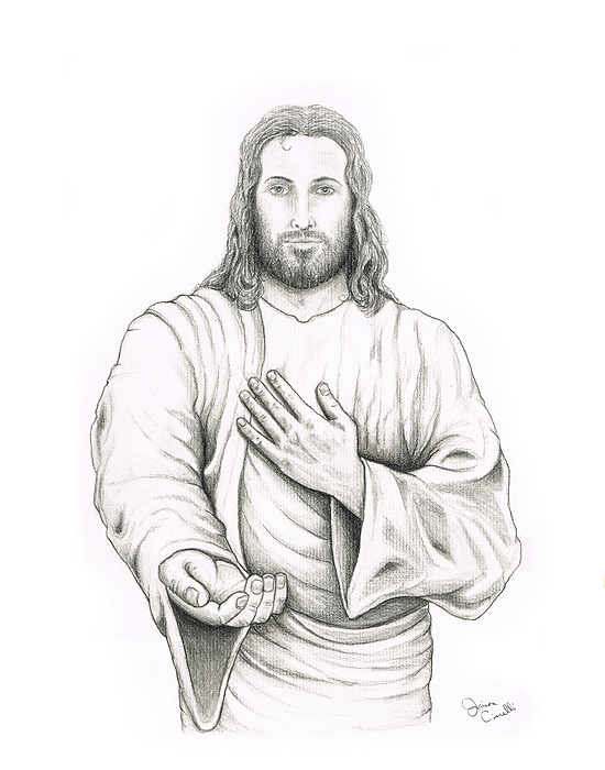Pencil Drawings of Jesus Hands