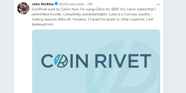 The Bitcoin SV [BSV]: John McAfee hit back against Calvin Ayre