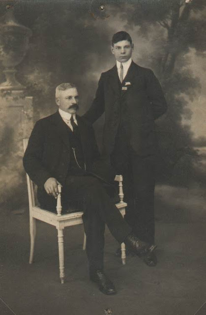 Louis HUGE et son fils Lucien vers 1915