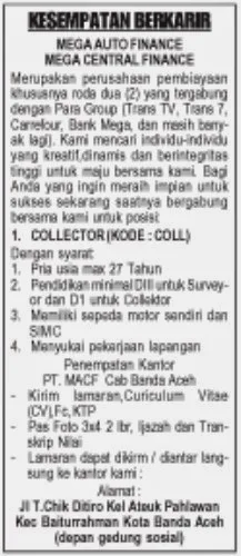 PT MACF Cab Banda Aceh