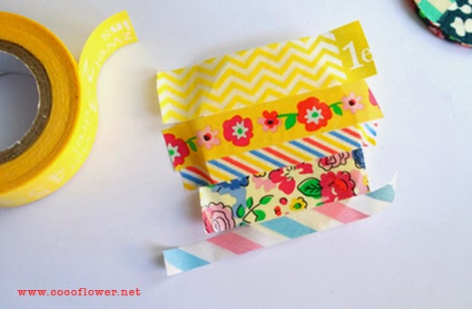 DIY WASHI TAPE BROOCH - Cover your form with various adhesive tape Washi. COCOFLOWER.NET