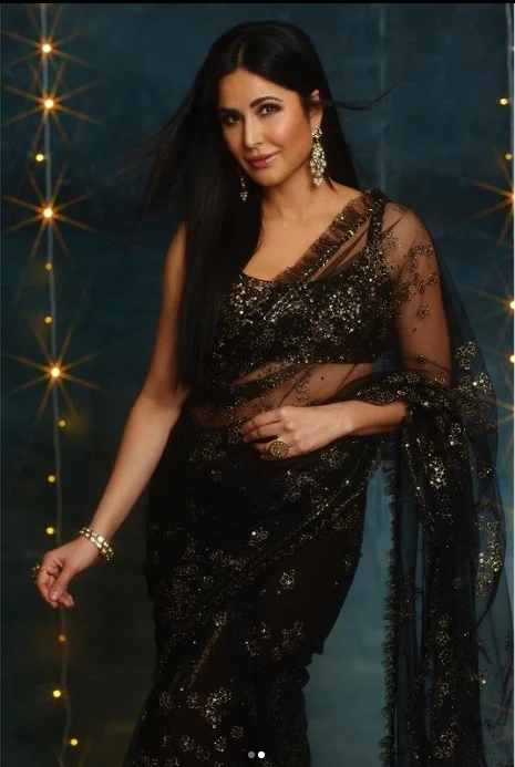 katrina kaif sheer black saree hot bollywood actress