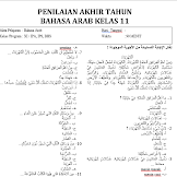 Soal PAT Bahasa Arab Kelas 11 dan Jawabannya