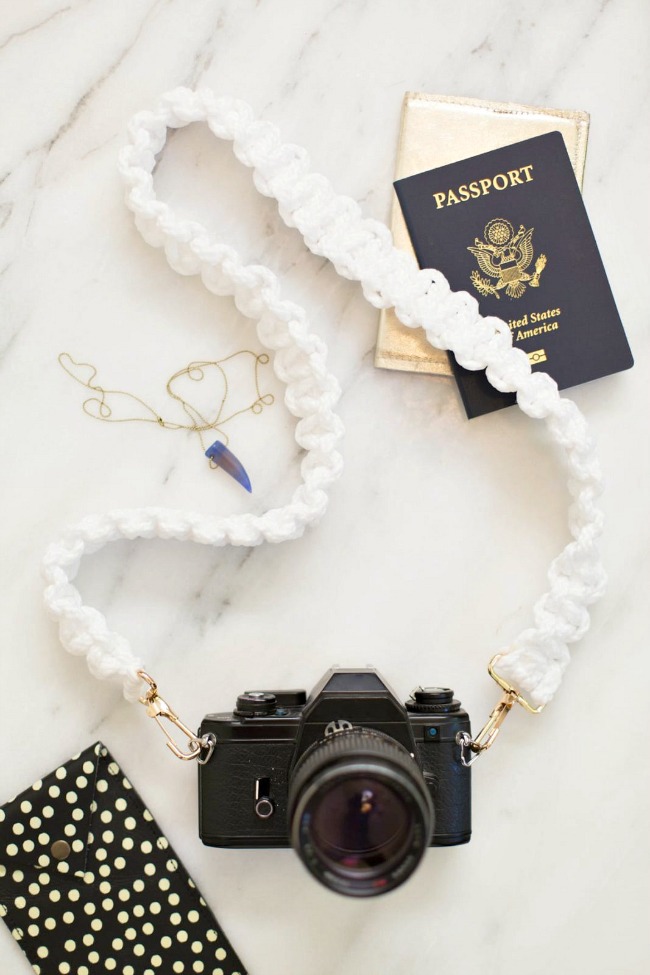 DIY macrame camera strap