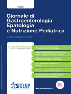 Giornale SIGENP 2015-02 - Giugno 2015 | ISSN 2282-2453 | TRUE PDF | Trimestrale | Medicina | Salute | Professionisti | Pediatria | Alimentazione
SIGENP, Giornale di Gastroenterologia, Epatologia e Nutrizione Pediatrica è un periodico trimestrale ed è anche organo ufficiale della S.I.G.E.N.P. (Società Italiana di Gastroenterologia, Epatologia e Nutrizione Pediatrica).