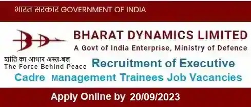 Bharat Dynamics Management Trainee Vacancy Recruitment 2023