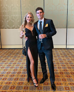 Joaquin Niemann With His Girlfriend Christina Hellema Puga Dressed Up For The Presidents Cup