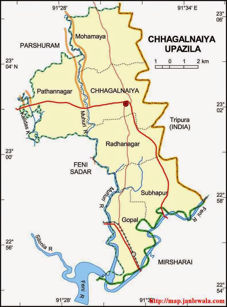 chhagalnaiya upazila map of bangladesh
