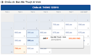 Giá vé máy bay Buôn Mê Thuột đi Vinh