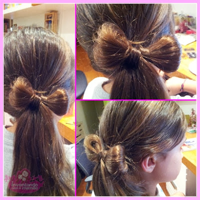 Penteado de laço com o próprio cabelo