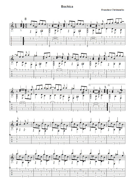 Partitura Guitarra Francisco Christancho