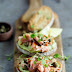 Rye with smoked trout and creamed avo