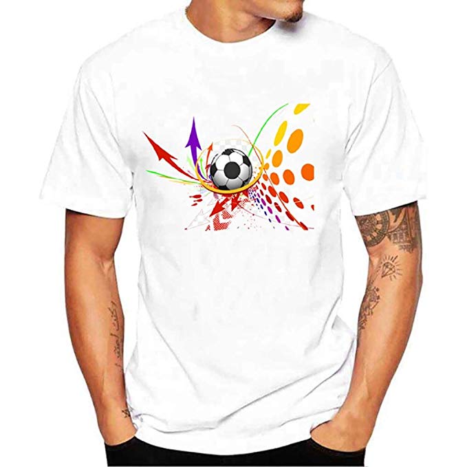 MM&I T-Shirt Top Fashion 2018 Men Boy Plus Size Football Print Tees Short Sleeve Cotton T Shirt Blouse Tops T-Shirt Tops